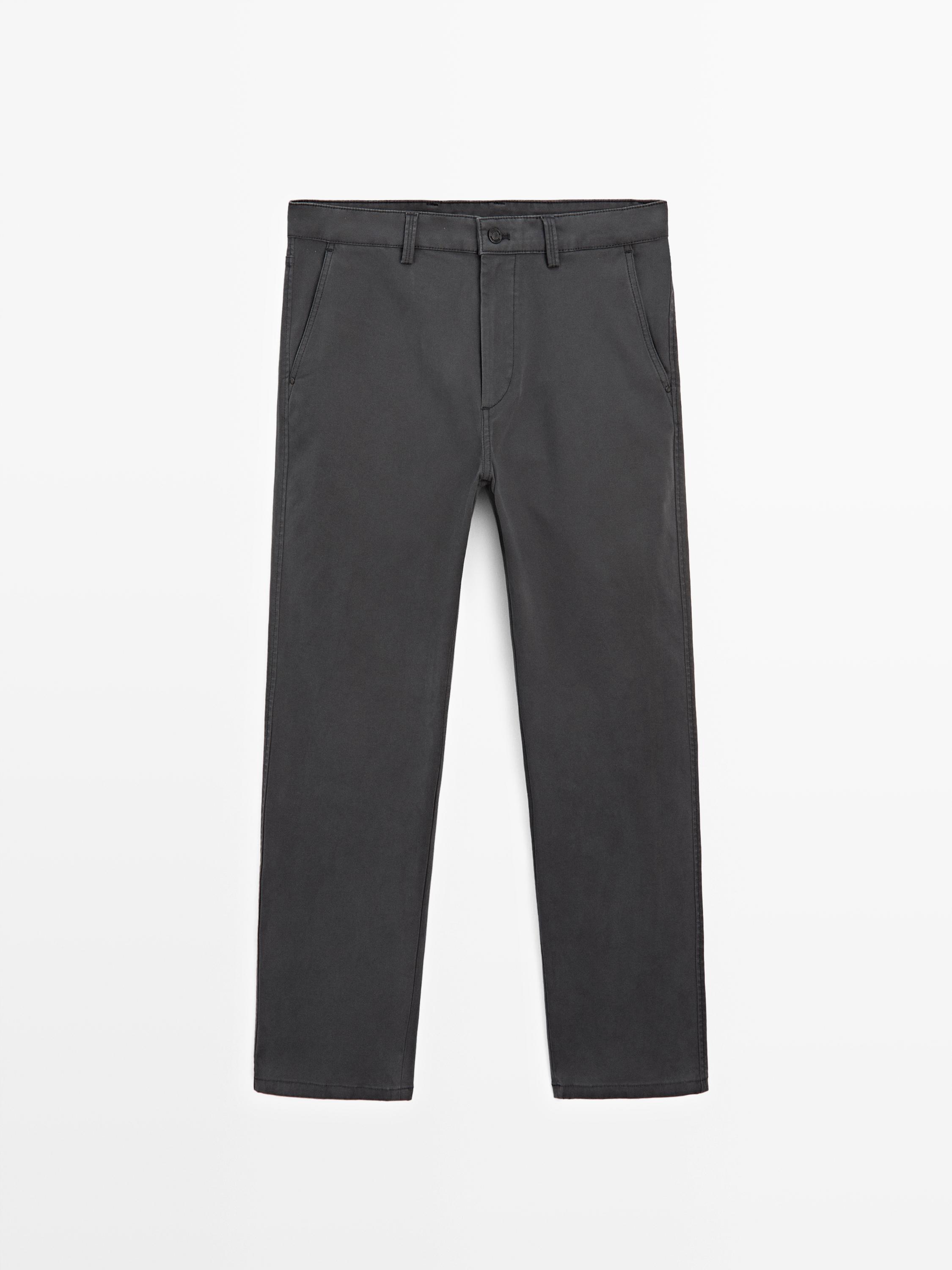 Pantalon tapered fit émerisé
